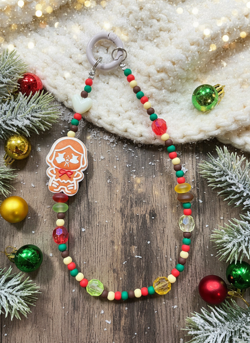 🍬 Gingerbread Popmart Phone Charm – Holiday Edition 🎄✨