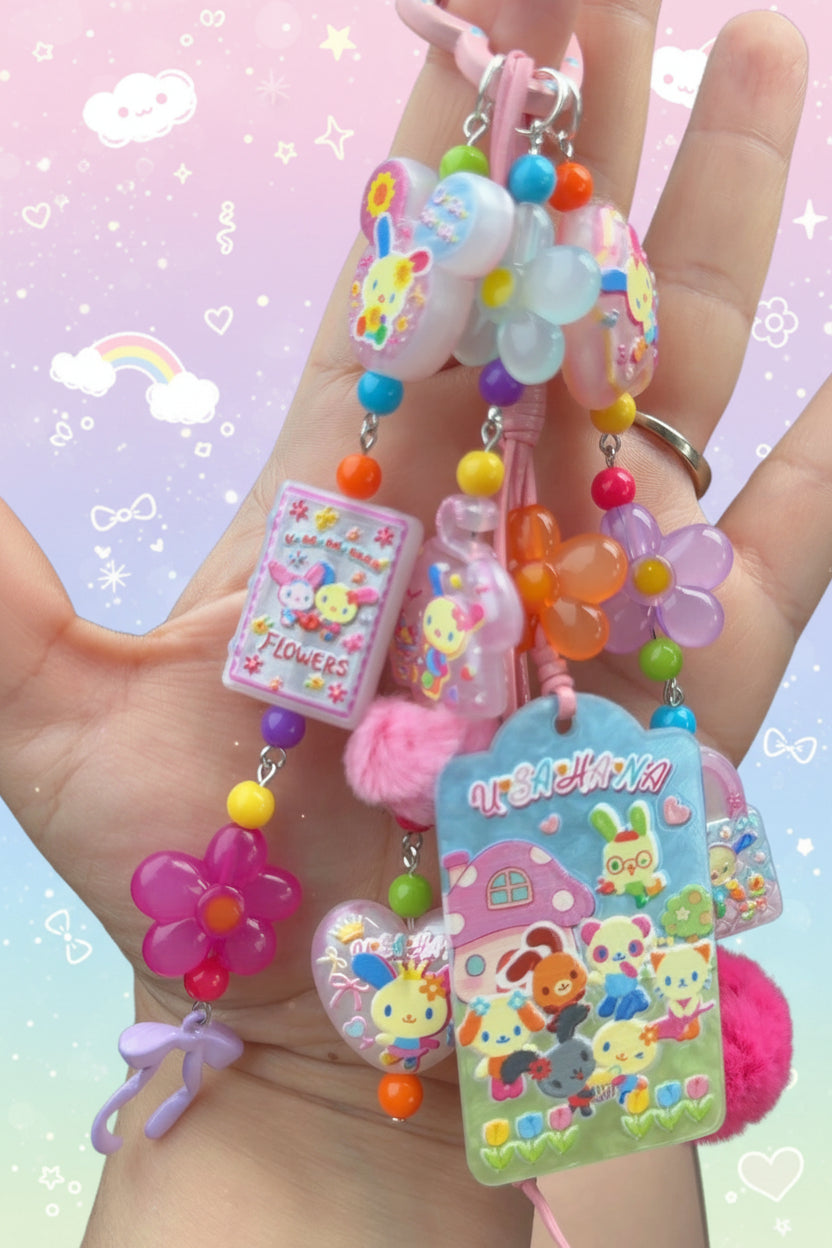 Usahana Kawaii Beaded Bag Charm ππΌ | Handmade Decora Keychain