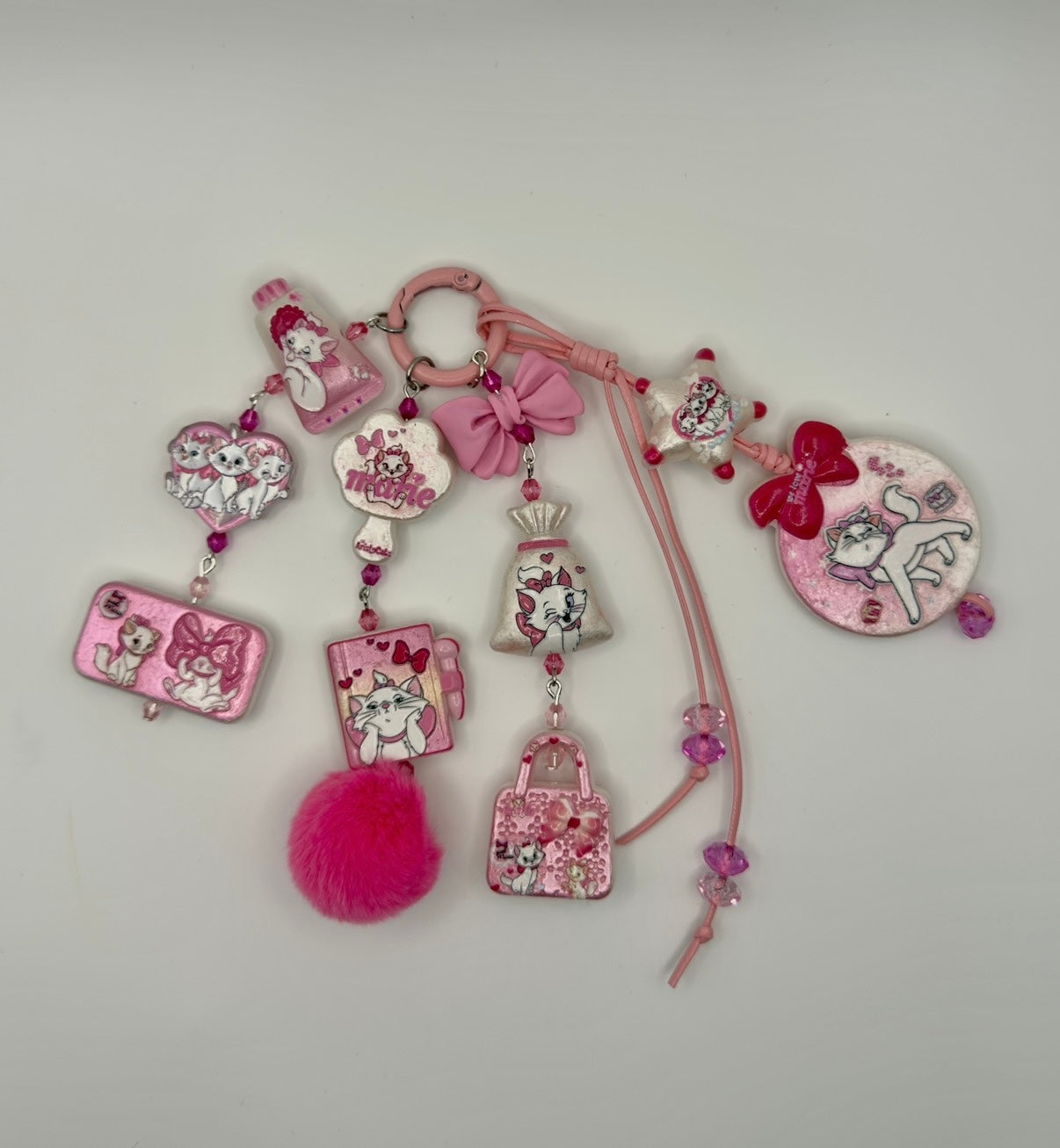 π MARIE CAT CHARM KEYCHAIN β HOT PINK EDITION