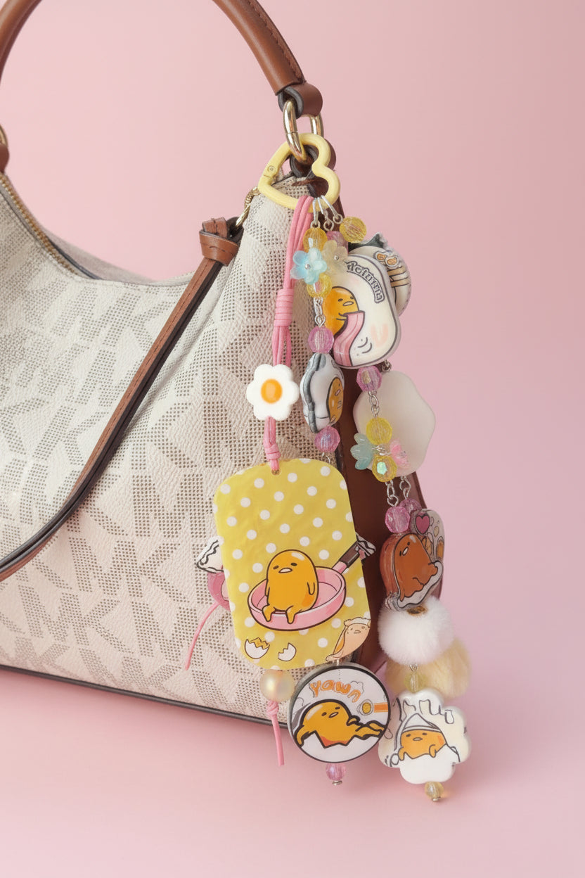 🥚 Gudetama Kawaii Bag Charm 🍳✨