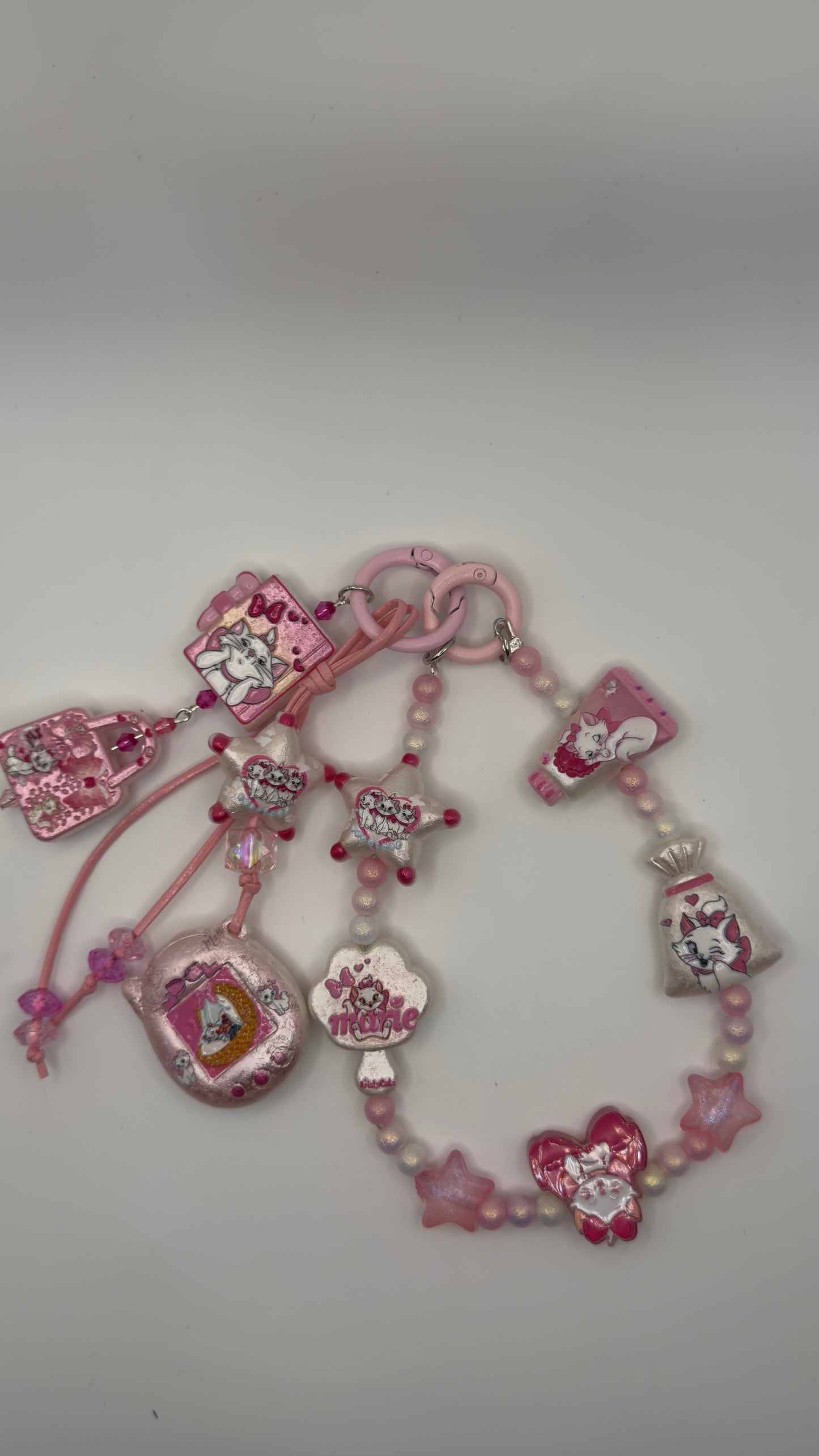 π MARIE CAT 2-IN-1 CHARM KEYCHAIN β PEARL PINK EDITION