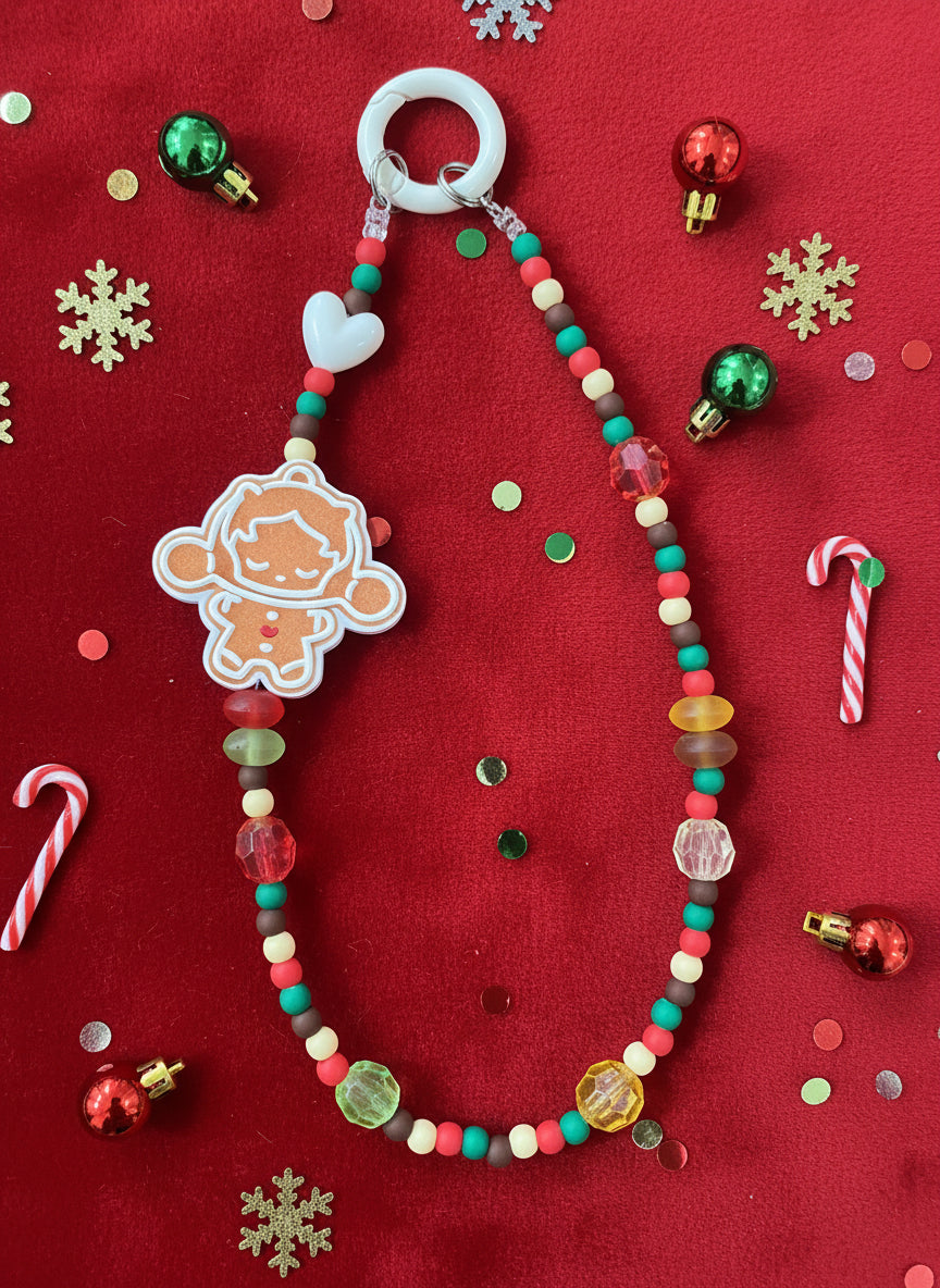🍬 Gingerbread Popmart Phone Charm – Holiday Edition 🎄✨
