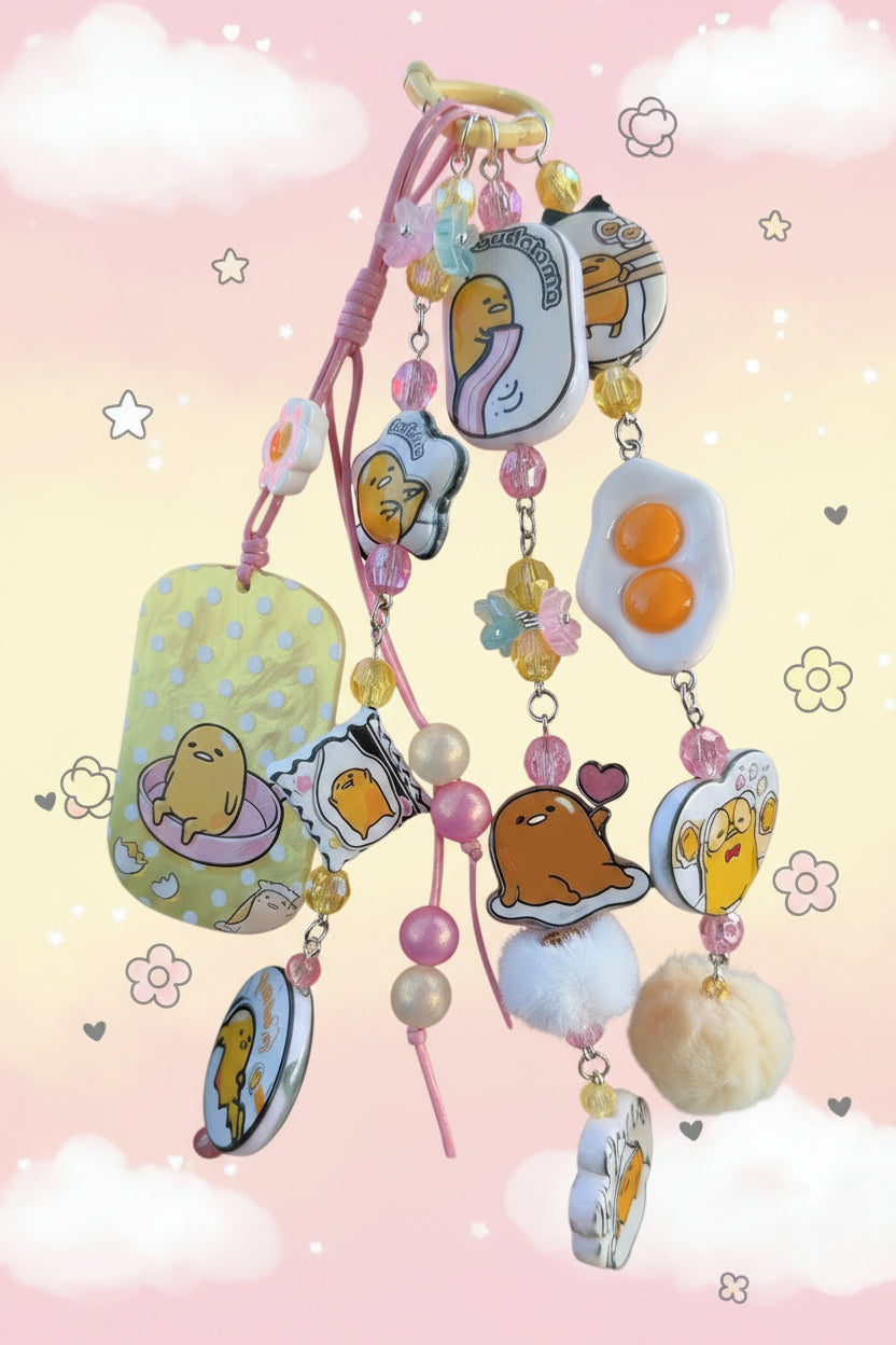 🥚 Gudetama Kawaii Bag Charm 🍳✨