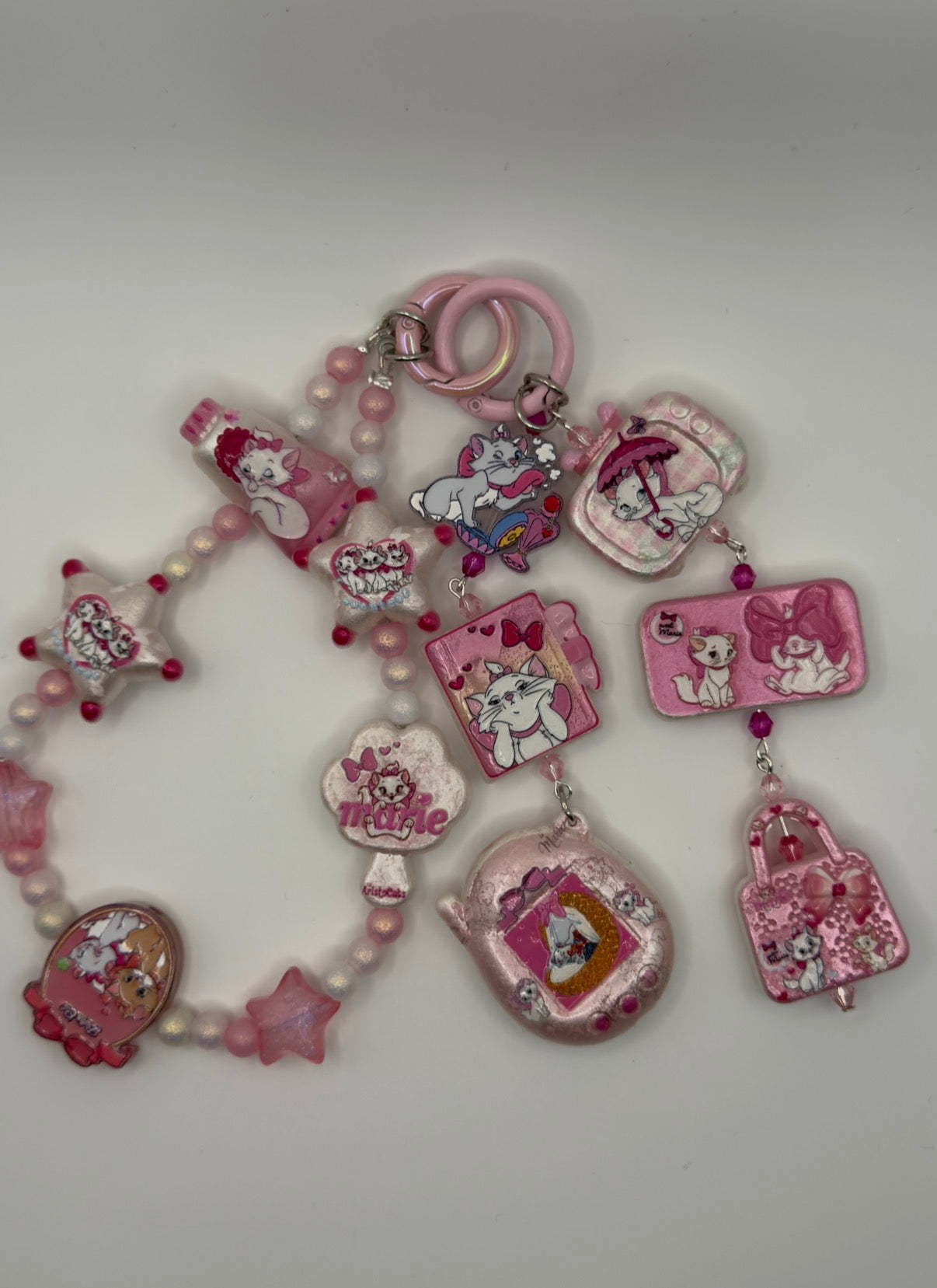 🎀 MARIE CAT 2-IN-1 CHARM KEYCHAIN — BLUSH DREAMS EDITION