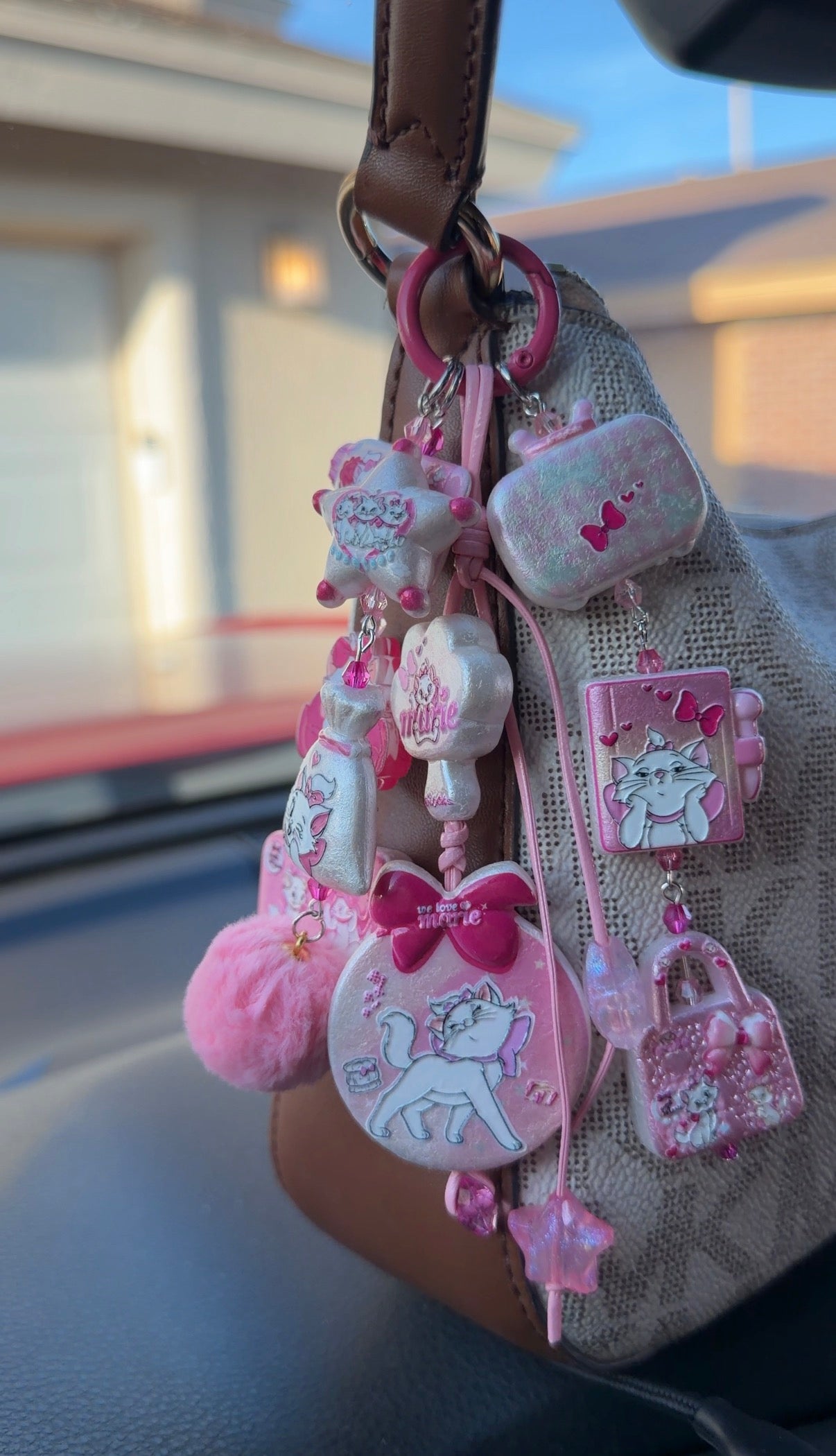 🎀 MARIE CAT CHARM KEYCHAIN — BLUSH PINK EDITION