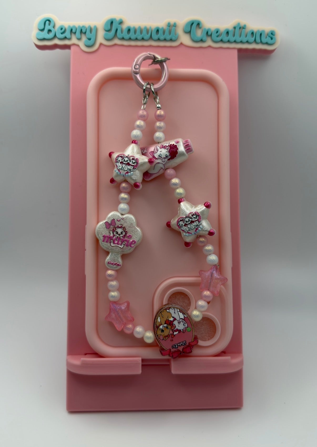 🎀 MARIE CAT 2-IN-1 CHARM KEYCHAIN — BLUSH DREAMS EDITION