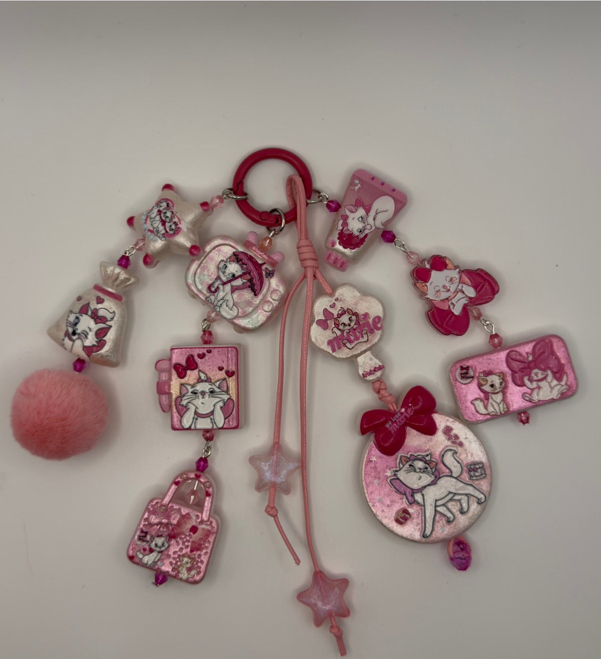 🎀 MARIE CAT CHARM KEYCHAIN — BLUSH PINK EDITION