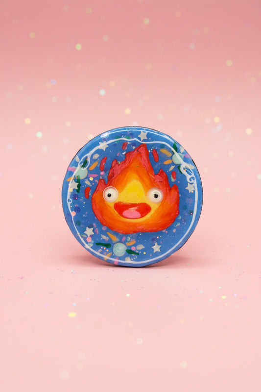 Calcifer Resin Compact Mirror 🔥✨ (One of a Kind)